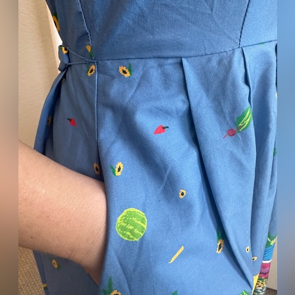 Modcloth Retro Novelty Button down Farmer's Market Design Dress - Picture 5 of 6